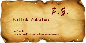 Pallek Zebulon névjegykártya